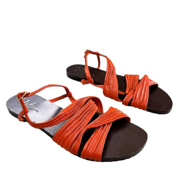 Cole Haan crisscross ankle strap orange sandals size‎ 8 #D27812 - Picture 1 of 7